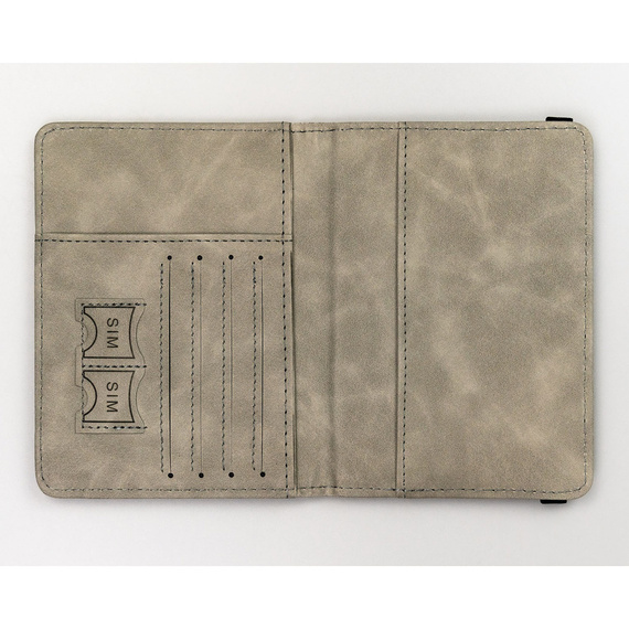 Etui na paszport z eko skóry Peterson EP-01 szare