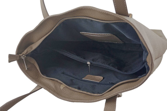 Skórzany shopper bag miejski na ramię czarny - Barberini's 923-1
