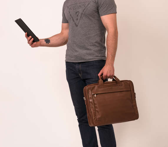 Torba na laptopa skórzana McKlein Bridgeport brązowa