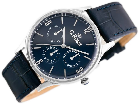 Zegarek męski G. Rossi 10737A-6F1 niebiesko-srebrny
