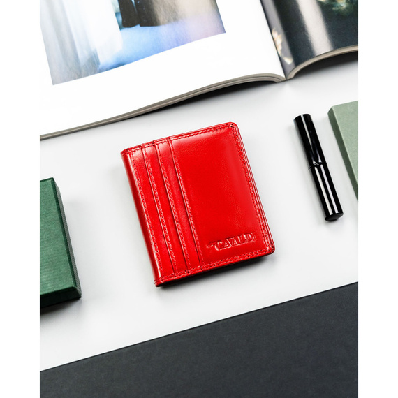 Etui na karty RFID skórzane 4U Cavaldi CW1015-LGV czerwone