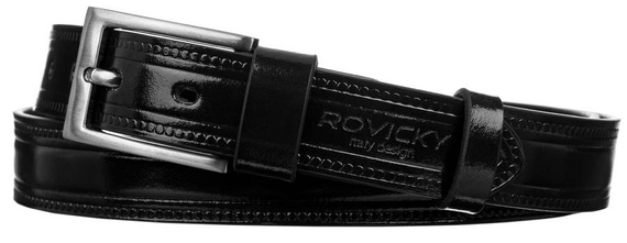 Pasek męski z klamrą skórzany Rovicky PLW-R-7 czarny