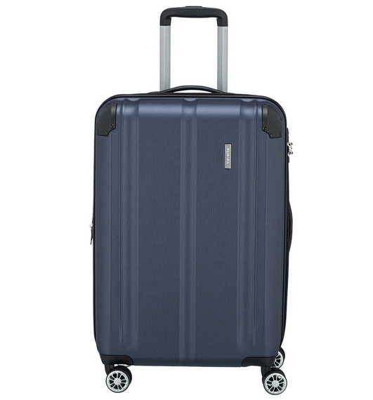 Walizka średnia podróżna granatowa 4 kółka ABS - Travelite City 73048-20