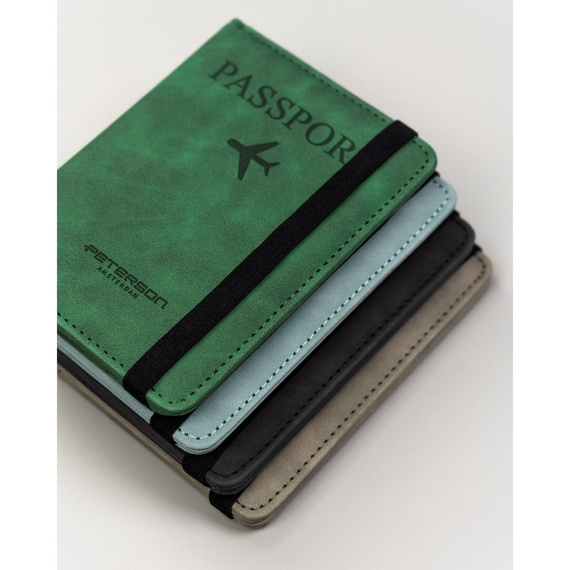 Etui na paszport z eko skóry Peterson EP-01 zielone