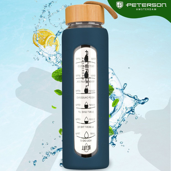 Butelka na wodę szklana Peterson SBW-01 granatowa