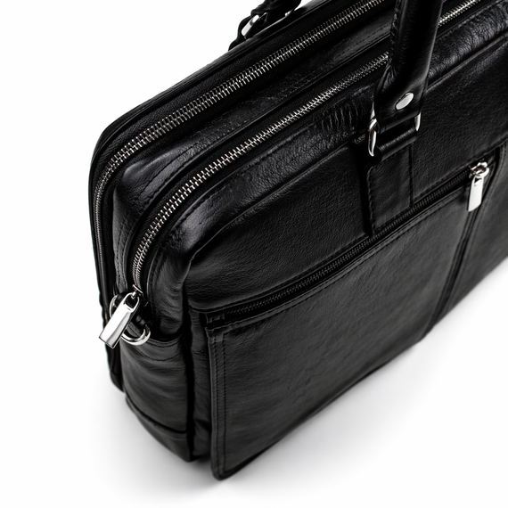 Torba na laptopa męska skórzana Solier SL01 czarna
