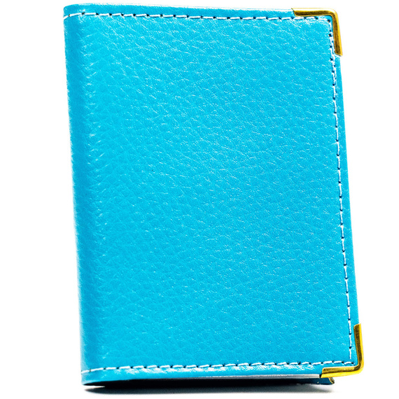 Etui na karty pionowe skórzane 302 jasnoniebieskie
