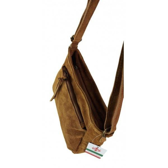Listonoszka damska zamszowa Vera Pelle VPA514C camel