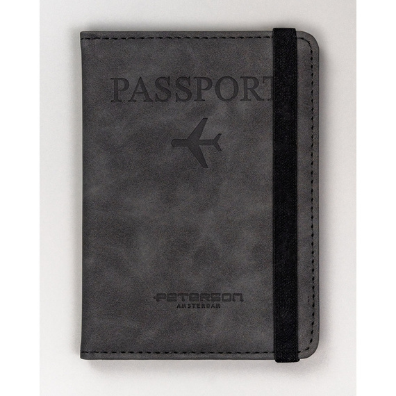 Etui na paszport z eko skóry Peterson EP-01 czarne