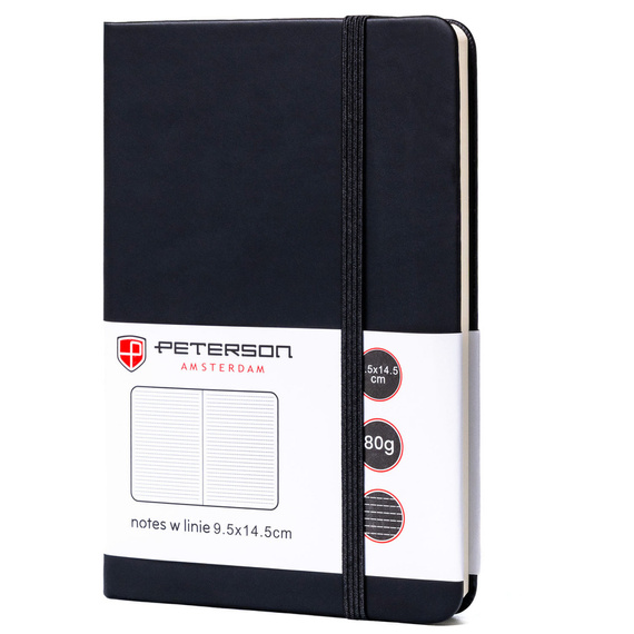Notes A6 w linie Peterson NOT-6-LN-54 czarny