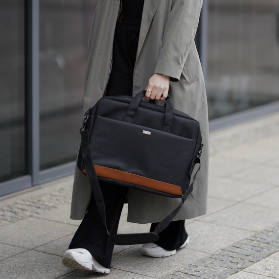 Torba na laptopa z tkaniny Solier SM03 czarna