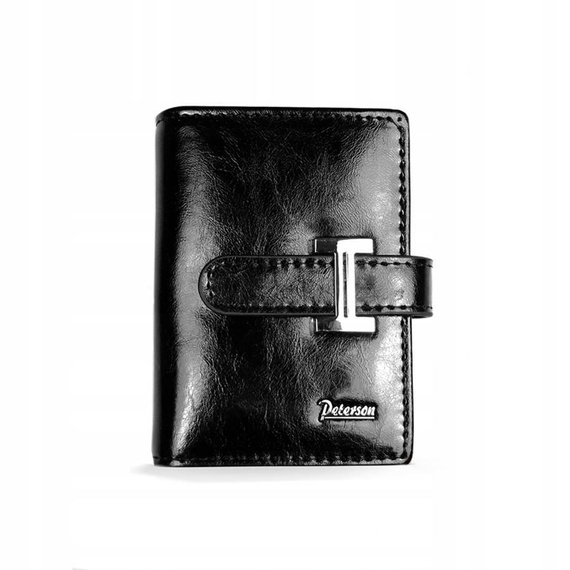 Etui na karty damskie skórzane Peterson PL-102 czarne