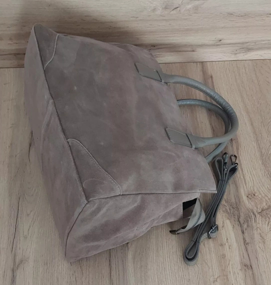 Kuferek damski zamszowy Vera Pelle WKXL85T beżowy