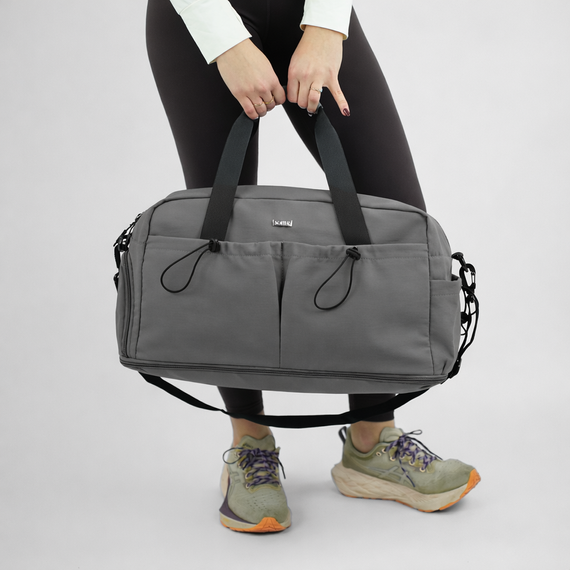 Torba sportowa damska z tkaniny Solier SM06 szara