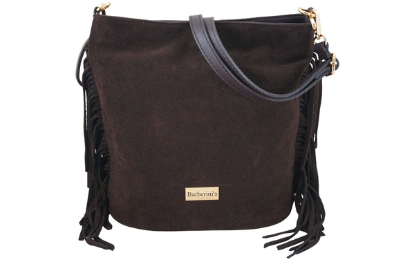 Torebka damska boho Barberini's 1022-11 ciemnobrązowa