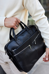 Torba na laptopa męska skórzana Tizano TM01 czarna