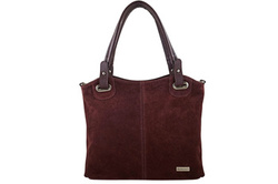 Torebka damska shopper skórzana Barberini's 982/1-5 bordowa