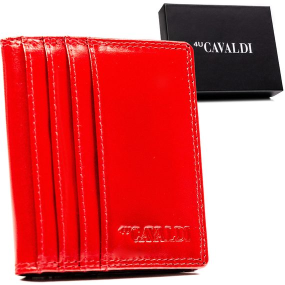 Etui na karty RFID skórzane 4U Cavaldi CW1015-LGV czerwone