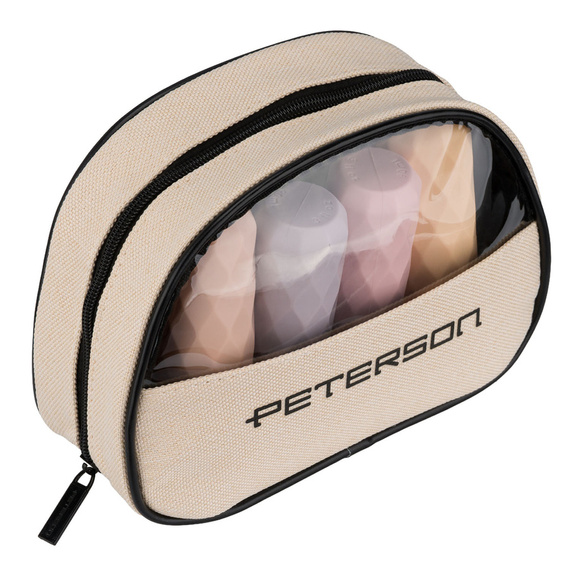 Kosmetyczka z syntetyku Peterson KOS-DA-17 beżowo-czarna