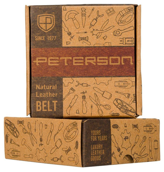 Pasek męski automatyczny Peterson AB35-105-02 brązowy