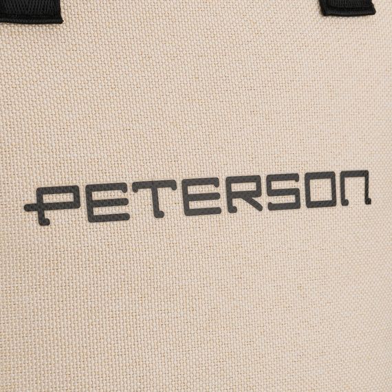 Kosmetyczka z syntetyku Peterson KOS-DA-15 beżowo-czarna