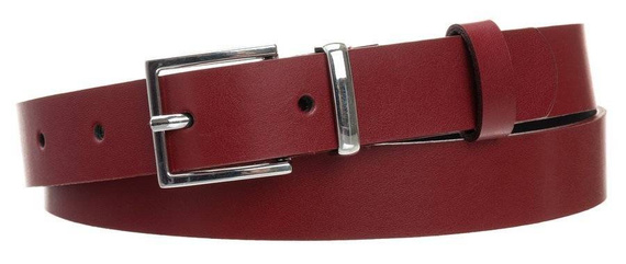 Pasek damski skórzany PD-NL-2,5-105 czerwony