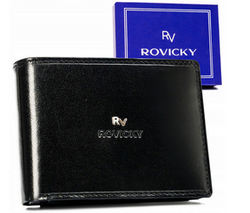 Portfel męski skórzany Rovicky RV-7680286 czarny