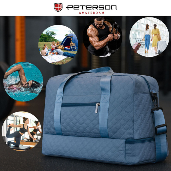 Torba sportowa z poliestru Peterson PIK-01 jasnoniebieska