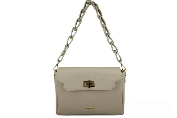 Listonoszka damska skórzana Barberini's 981-10 jasnobeżowa