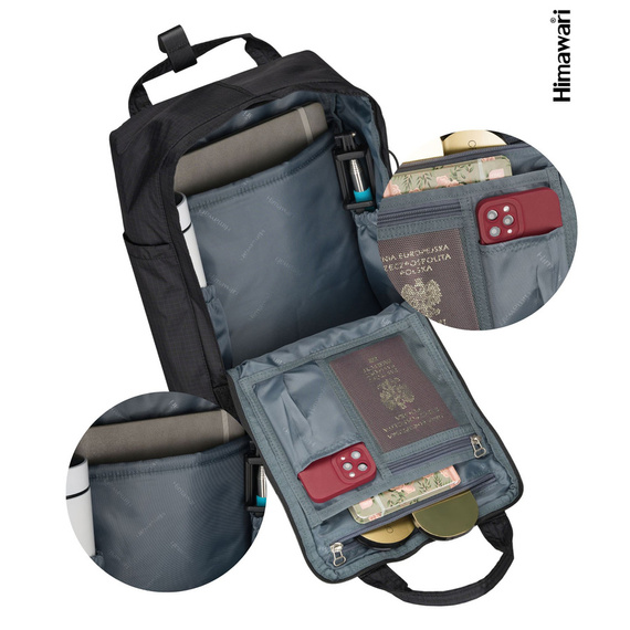 Plecak damski miejski Himawari 188L-86 czarno-granatowy