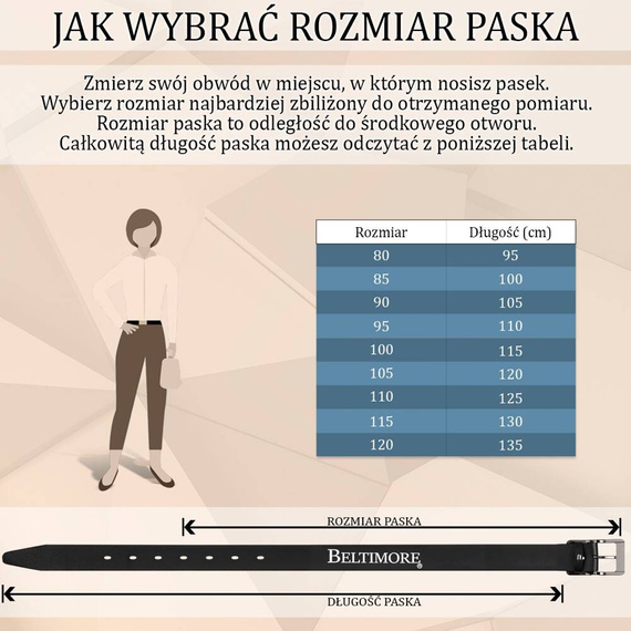 Pasek damski zamszowy Beltimore D98 105 cm granatowy