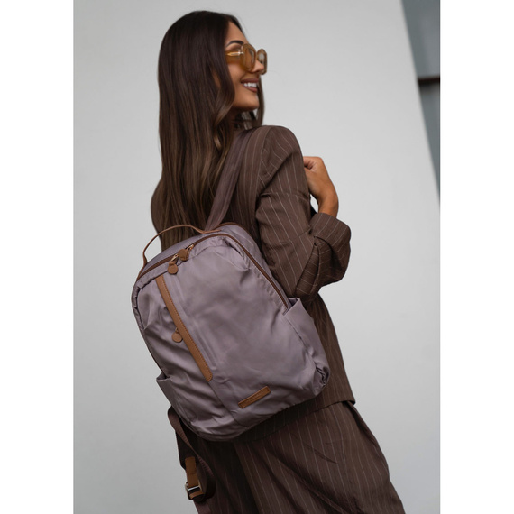 Plecak damski średni nylonowy Peterson JN-09 beżowy