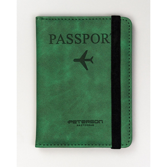Etui na paszport z eko skóry Peterson EP-01 zielone