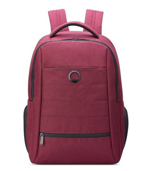 Plecak na laptopa z poliestru Delsey Element bordowy