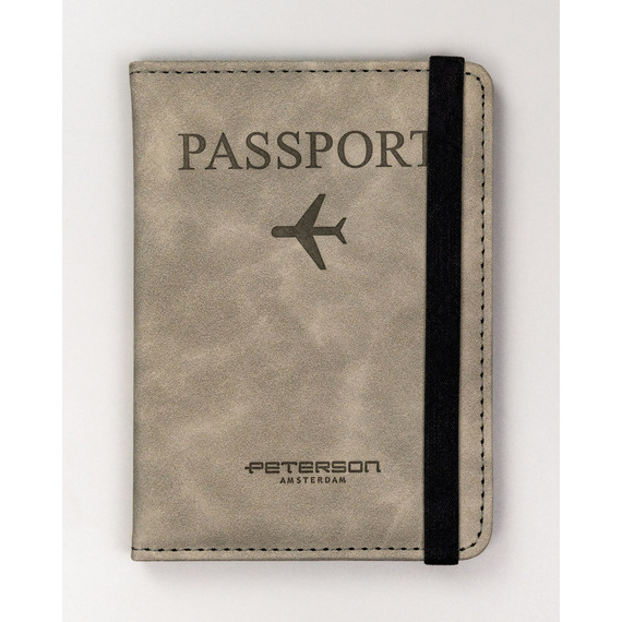 Etui na paszport z eko skóry Peterson EP-01 szare