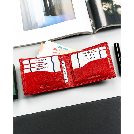 Etui na karty skórzane 4U Cavaldi CW1012-NDM czerwone