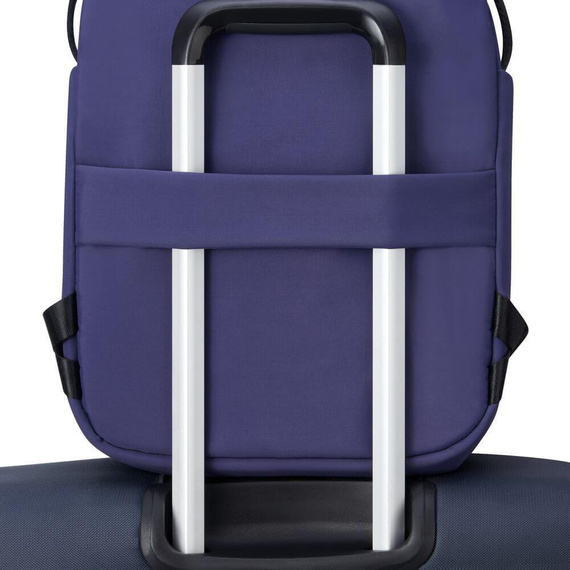 Plecak na laptopa z poliestru Delsey Securstyle granatowy