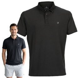 Koszulka polo męska z poliestru Peterson KPY czarna M-XL