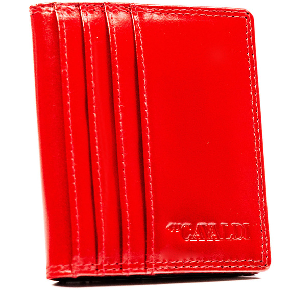 Etui na karty RFID skórzane 4U Cavaldi CW1015-LGV czerwone