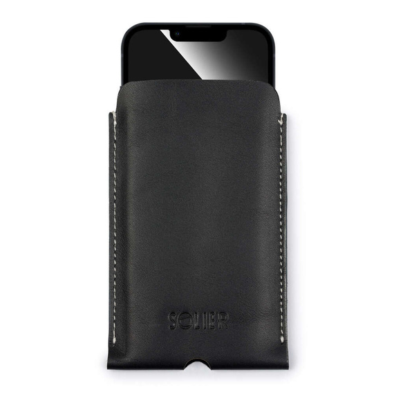 Skórzane etui na IPhone 11 czarne - SA58