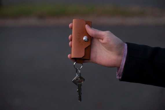 Etui na klucze męskie skórzane Solier SA11 czarne