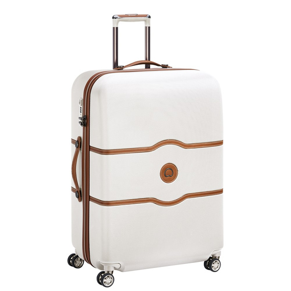 Duża walizka podróżna biała twarda 4 kółka - Delsey Chatelet Air 77 cm