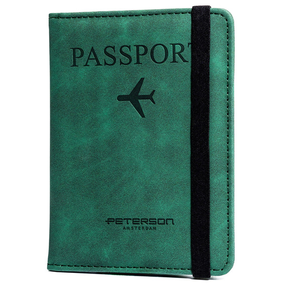 Etui na paszport z eko skóry Peterson EP-01 zielone