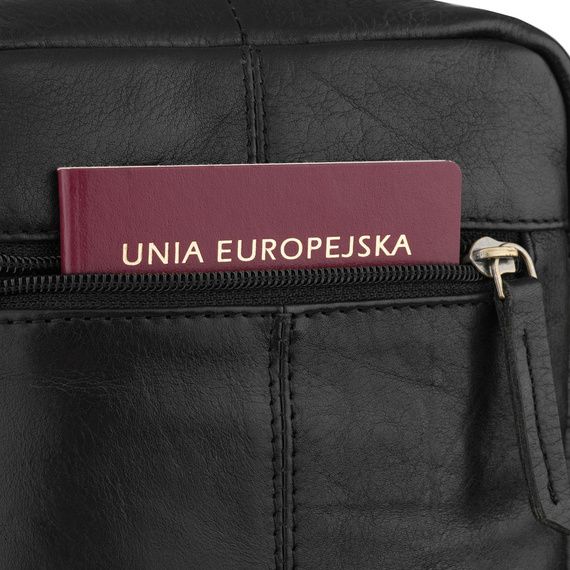 Listonoszka męska skórzana Peterson YP002E czarna