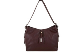 Torebka damska hobo skórzana Barberini's 999-5 bordowa