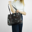 Torebka damska shopper skórzana Solier FL56 brązowa