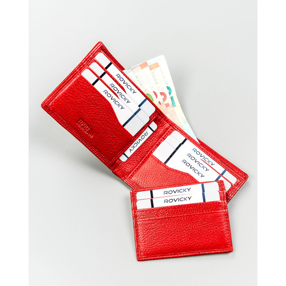 Etui na karty skórzane 4U Cavaldi CW1012-NDM czerwone